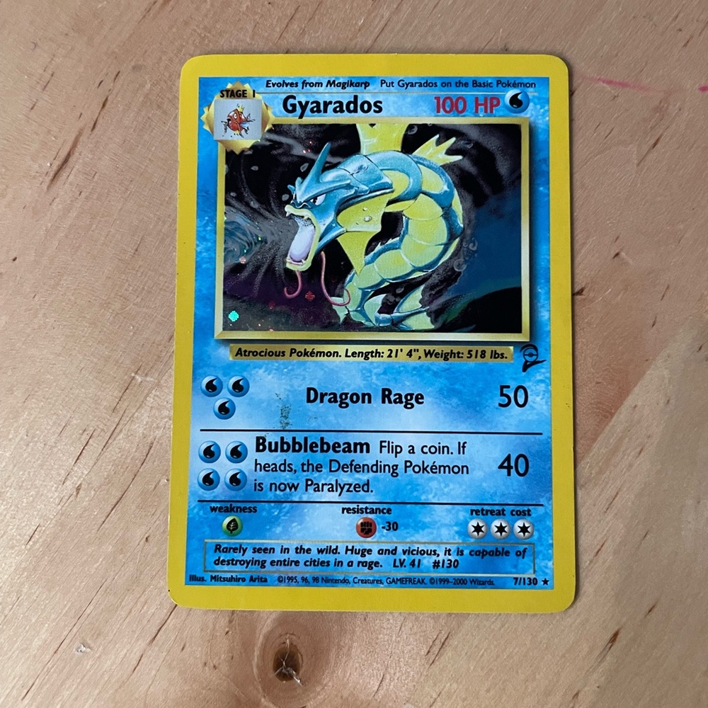 Gyarados 7/130 Holo Rare Pokemon Base Set 2